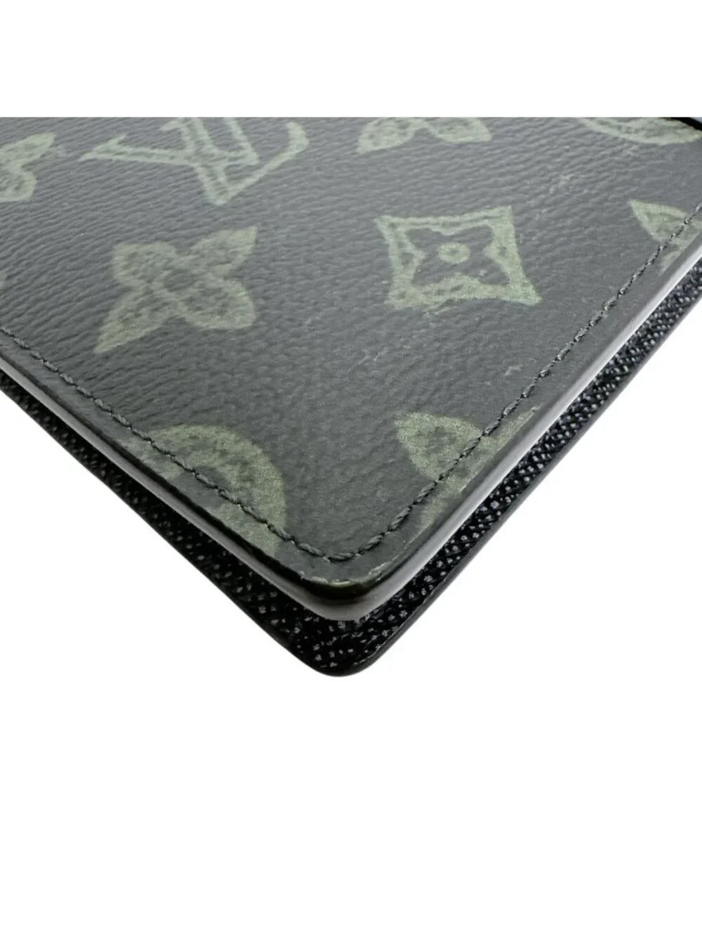 Louis Vuitton Monogram Bi Foldlong Wallet Portefeuille Brazza NM Green